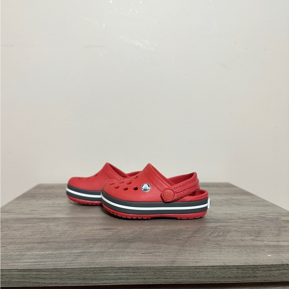 CROCS Red Slippers with Perforated Design